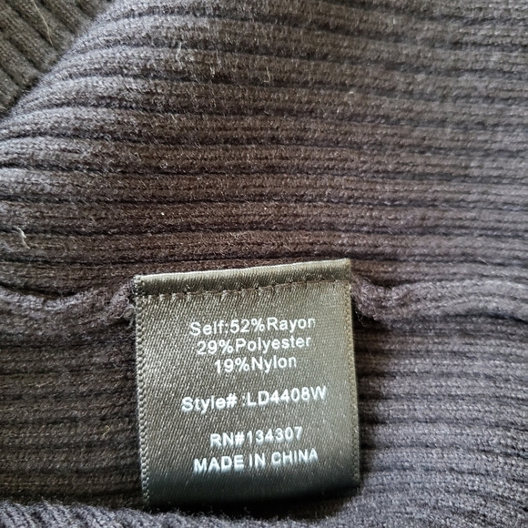 Line & Dot Black High Neck Tank Ribbed Midi Dress Medium - Picture 5 of 5